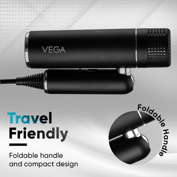 Vega Hair Dryer | Foldable Hair Dryer | 2 Heat 3 Speed Setting | - Image 5