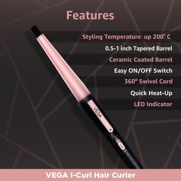 Vega Curl Hair Curler | Women With Ceramic Coated | Hair Curler | - Image 2