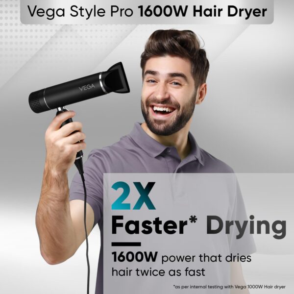 Vega Hair Dryer | Foldable Hair Dryer | 2 Heat 3 Speed Setting | - Image 3