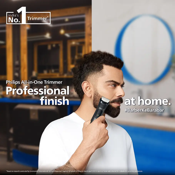 All in One Trimmer | 13 in 1 Face | Professional Finish | Twin Trim All Metal Steel Blades | Precision Trimming Comb | 120 Minutes Run Time| 5 Min Quick Charge - Image 3