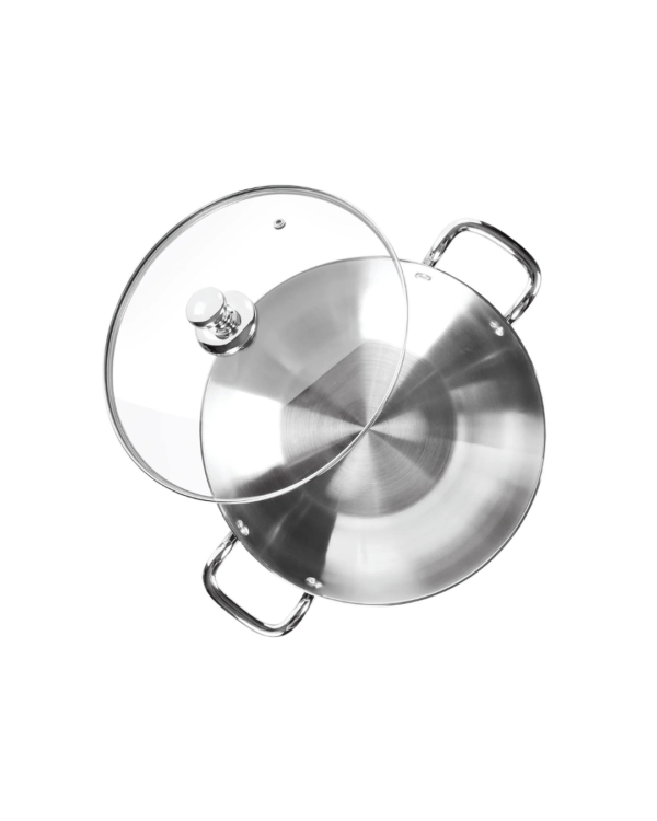 Stainless Steel Bottom Kadhai with Glass-Milton - Image 4
