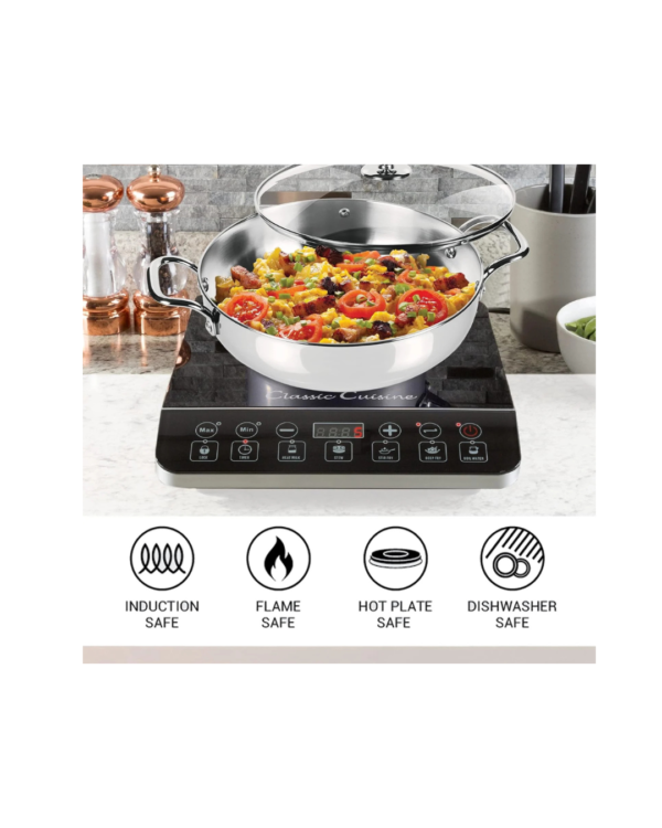 Stainless Steel Bottom Kadhai with Glass-Milton - Image 3