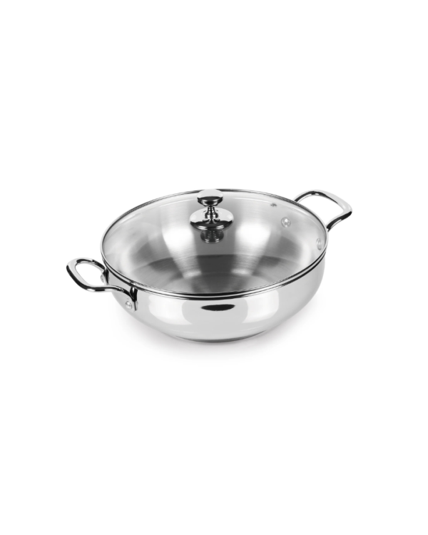 Stainless Steel Bottom Kadhai with Glass-Milton