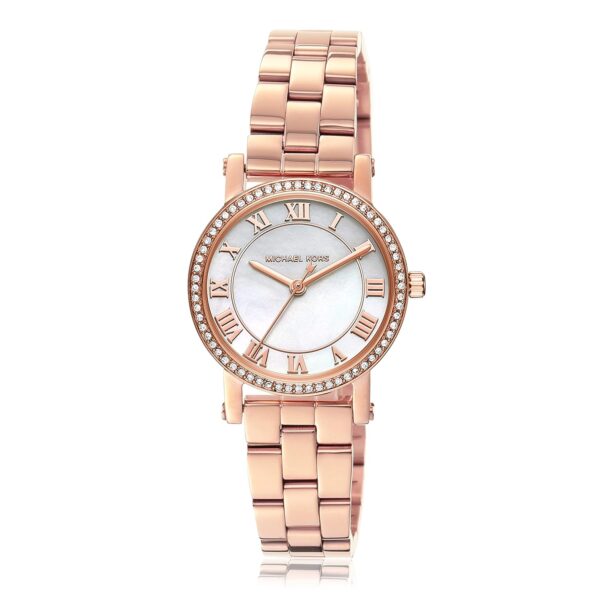 Michael Kors Norie Analog White Dial Gold Band Women Watch - Image 5