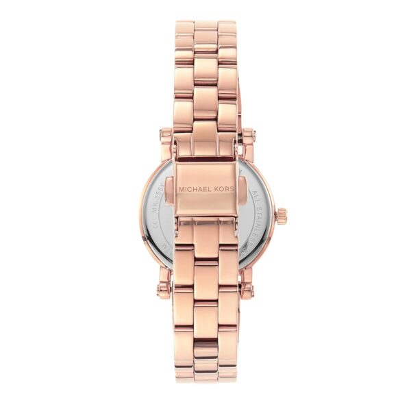 Michael Kors Norie Analog White Dial Gold Band Women Watch - Image 3