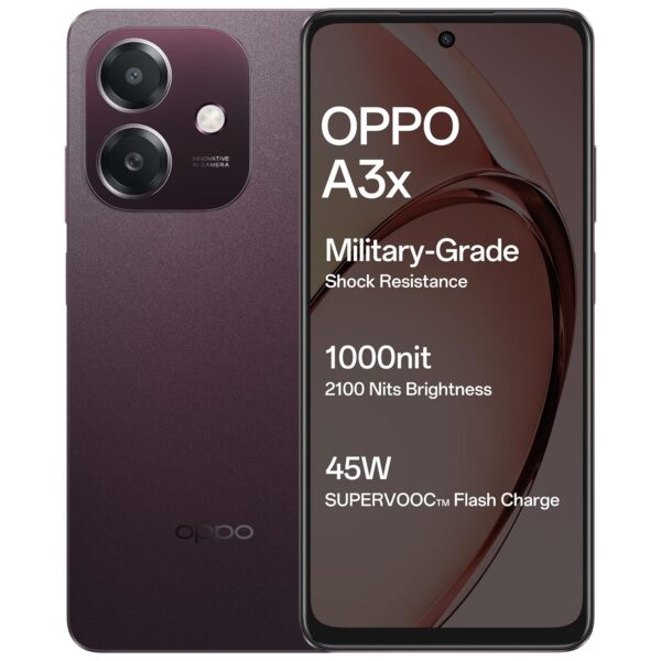 OPPO A3X 4G (Nebula Red, 4GB RAM, 64GB Storage)