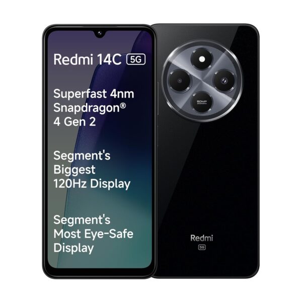 Redmi 14C 5G (Stargaze Black, 4GB RAM, 64GB Storage) | Superfast 4nm Snapdragon 4 Gen 2 |
