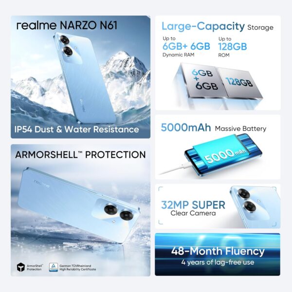 realme NARZO N61 (Voyage Blue,4GB RAM+64GB Storage) - Image 2