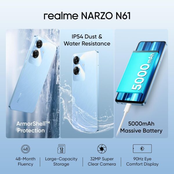realme NARZO N61 (Voyage Blue,4GB RAM+64GB Storage) - Image 3