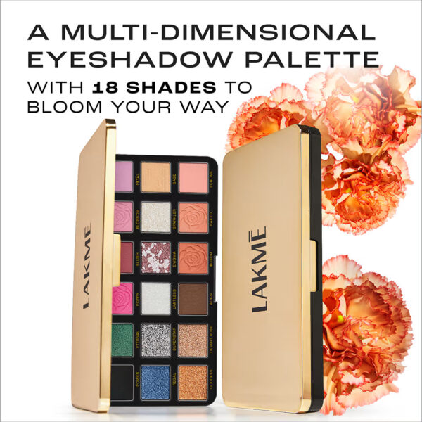 LAKME Rouge Bloom Smooth Finish Powder Eyeshadow Pro-Palette (27g) - Image 2