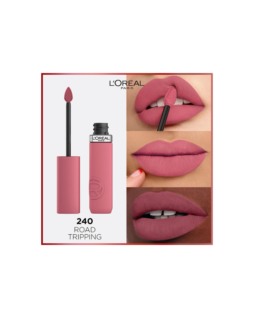 L'Oreal Paris Infallible Matte Resistance Liquid Lipstick in shade Road Tripping 240 (5 ml). - Image 3