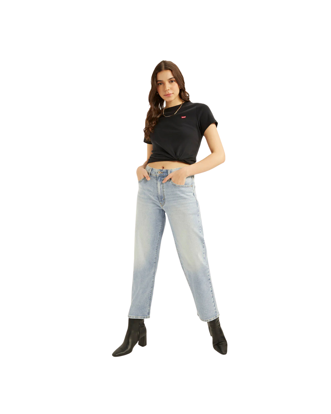 Blue Baggy Fit Mid Rise Jeans - Image 2