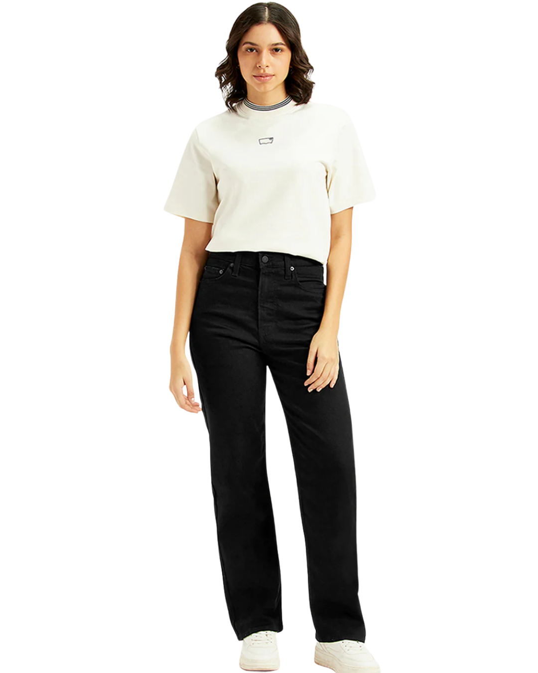 Women's Black Straight Fit High Rise Jeans - Image 2