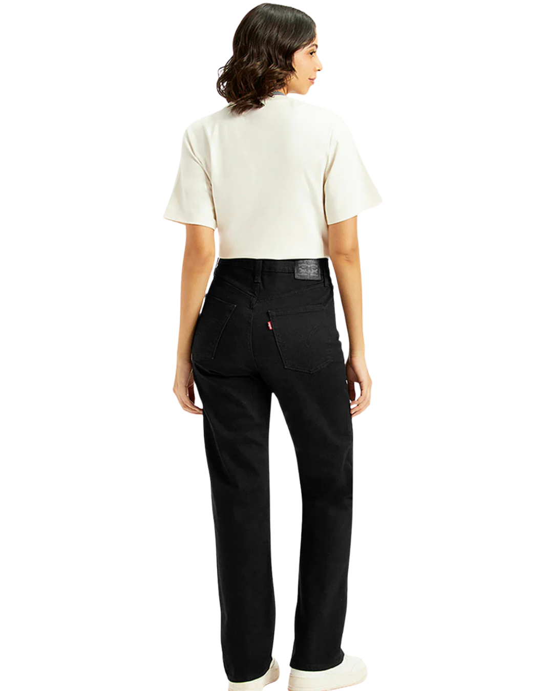 Women's Black Straight Fit High Rise Jeans - Image 3