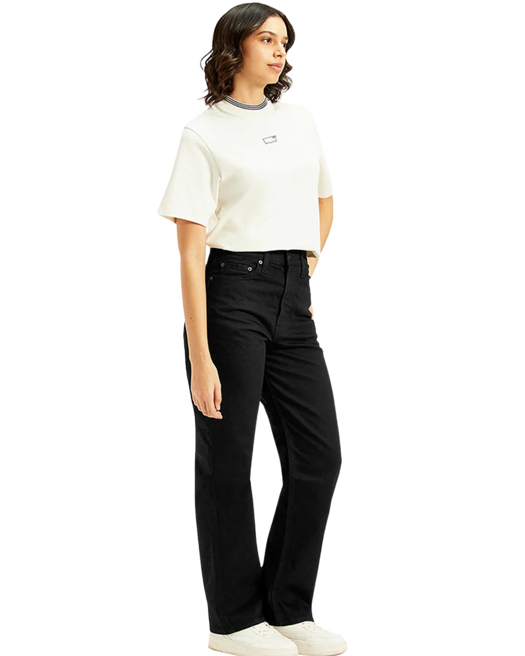 Women's Black Straight Fit High Rise Jeans - Image 4